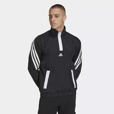 Buy Adidas Mens Future Icon Woven 1/4 Zip Jacket / Black / RRP £50 • 22£