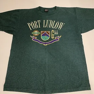 Buy Vintage PORT LUDLOW GOLF WEAR SDL T Shirt Green Size L USA Single Stitch • 11.85£