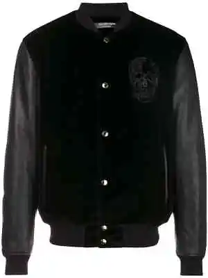 Buy  Alexander McQueen Skull Velvet Leather Jacket EU46 UK36 US36 £2645 • 1,309£