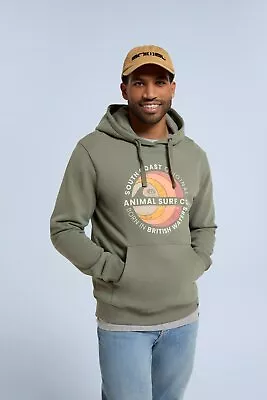 Buy Animal River Men’s Front Graphic Print Hoodie Organic Sweatshirt Kangaroo Pocket • 46£