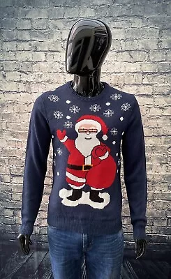 Buy Vintage Mens Father Christmas Jumper Size Small Santa • 13.99£
