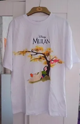 Buy Disney Princess Mulan Oversized White T-shirt PRIMARK Size XS 4/6 • 18.50£