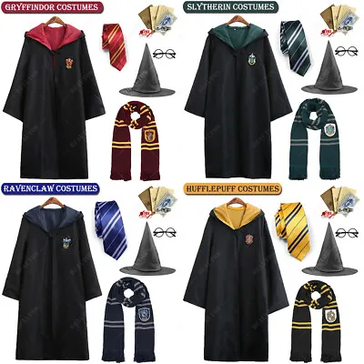 Buy Harry Potter Hogwarts Adult Child Robe Cloak Tie Scarf Har Glasses Wand Costumes • 15.99£