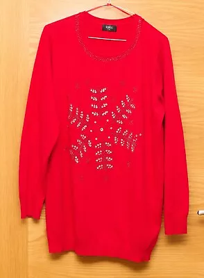Buy KLASS RED FESTIVE SPARKLY JUMPER/SWEATER Size XL 44  CH • 8£