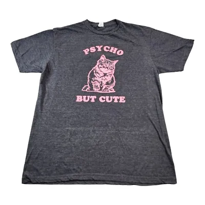Buy Cute But Psycho With Cats Women's T-Shirt Kitten Lover Funny Sayings Tee Large • 18.94£