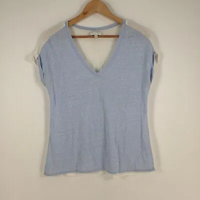 Buy Witchery Womens T Shirt Top Size S Blue Short Sleeve V-neck Linen Blend 010766 • 7.12£