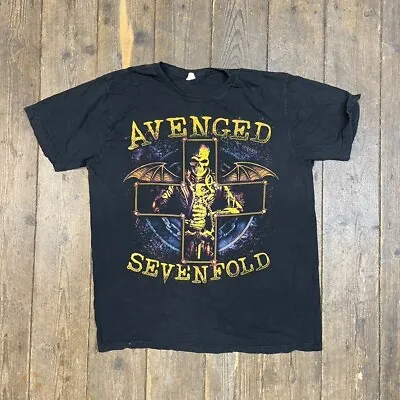 Buy Vintage Avenged Sevenfold T-Shirt Vintage Music Graphic Tee, Black, Mens XL • 30£