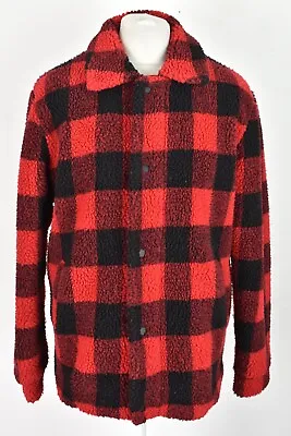 Buy REBEL Fabian Red Padded Jacket Size L Mens Fabian Checked Fleece Outdoors • 17.47£