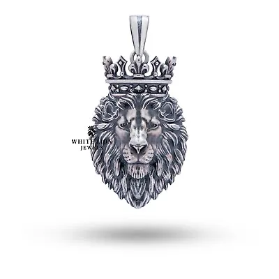 Buy Calm Lion King Crown Animal Jungle Pendant Necklace 925 Silver Gift Men Leo • 99.19£