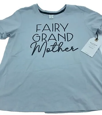 Buy Fairy Grand Mother Short Sleeve Shirt Size Medium Light Blue NWT • 12.34£