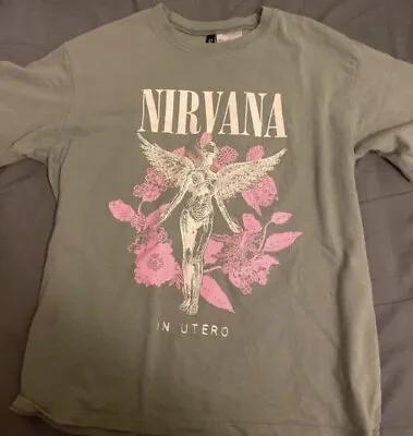 Buy Nirvana T Shirt Grunge Rock Band Merch Oversized Ladies Size Small Kurt Cobain • 15.35£