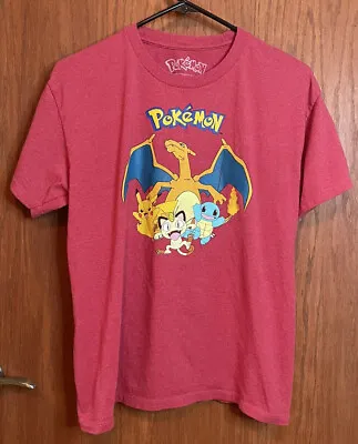 Buy Vintage Kids Pokemon Red Graphic T Shirt Large L Pikachu Bulbasaur Charizard • 8.08£