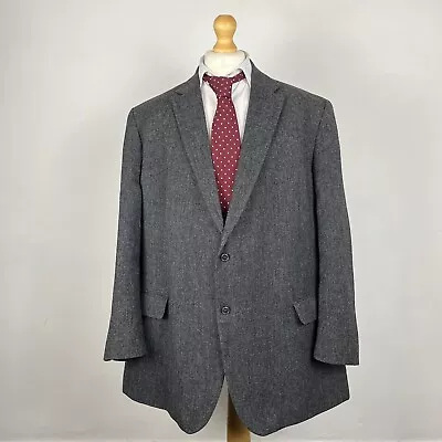 Buy Marks & Spencer Moon Tweed Blazer Jacket Men's 52L Grey Worsted Luxury Long • 49.95£