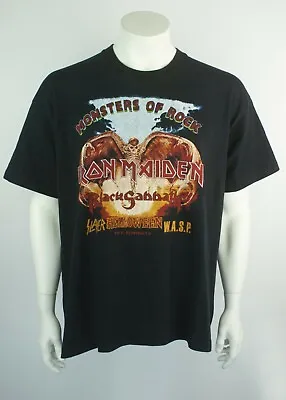 Buy VTG 1992 Monsters Of Rock Iron Maiden Black Sabbath Slayer W.A.S.P. Euro Tour XL • 96.51£