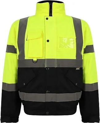 Buy Hi Viz High Visibility Bomber Jacket Waterproof Safety Work Security Work Jacket • 25.99£