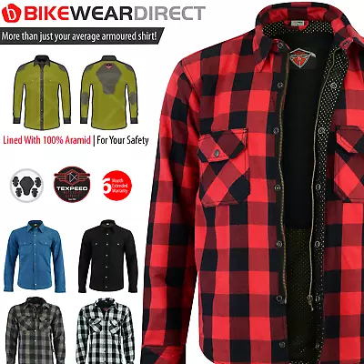 Buy Motorbike Motorcycle Shirt Jacket Aramid Lined Protection With CE Biker Armour • 69.99£