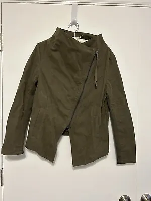 Buy NWT H &M Divided Green Faux Leather Jacket Size 10 • 14.48£