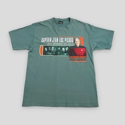 Buy 1995 Star Trek Next Generation Picard T-shirt | XL • 49.95£