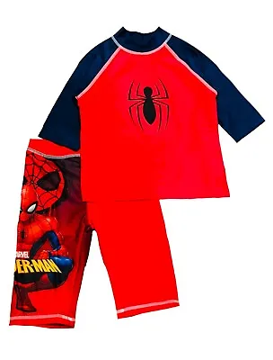 Buy Boys Sun Suit T Shirt Shorts Set 2 Pc Spiderman Marvel Size 2 3 4 5 6 7 8 9 10 • 14.99£