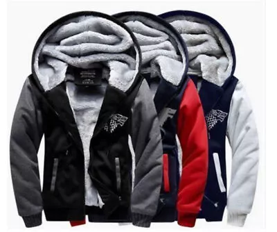 Buy Game Of Thrones House Stark Wolf LOGO Men Winter Hoodie Coat Sweater Jacket • 47.47£