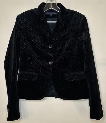 Buy French Connection Jacket Size 12 Black Gold Velvet Spotty Lined Long Sleeved   • 26.99£