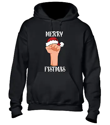 Buy Merry Fistmas Hoody Hoodie Christmas Jumper Top Cool Funny Xmas Joke Santa Elf • 16.99£