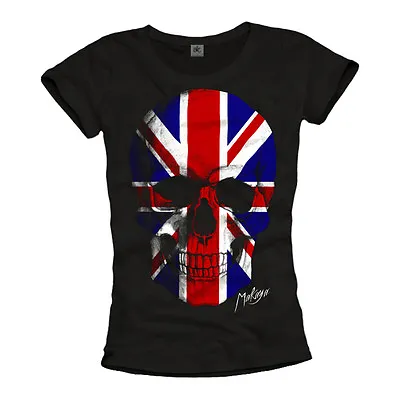 Buy Vintage Union Jack Womens Shirt With Uk Skull Flag - Top Punk Rock Band Girl Tee • 17.04£
