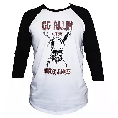 Buy GG Allin Hardcore Punk Rock T Shirt Skull 3/4 Sleeve Baseball Unisex • 21.30£