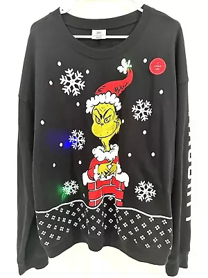 Buy NEW! Unisex Christmas XXXL 3XL Black Grinch Christmas Sweater Pullover Lights Up • 15.78£