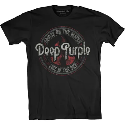 Buy Deep Purple Smoke Circle Black T-Shirt - OFFICIAL • 14.89£