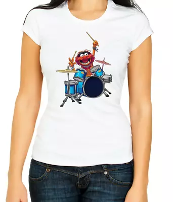 Buy The Muppets Drums Characters W/B  Women's 3/4 Short Sleeve T-Shirt G065 • 10.51£