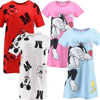 Buy Ladies/Womens Nightie Nightdress Nightshirt Disney Character Pyjamas Size S-XL • 16.95£