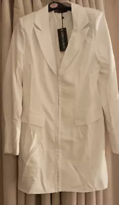Buy I Saw It First Womens Concealed Hook And Eye Closure Blazer Dress White Size 10 • 14.99£