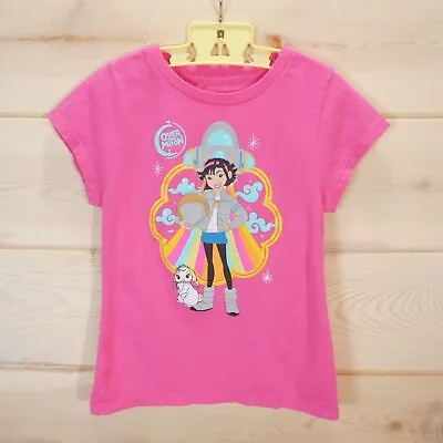 Buy Over The Moon Girls Size S 6 / 6X Short Sleeve Graphic Tee T-Shirt Pink Space • 4.73£