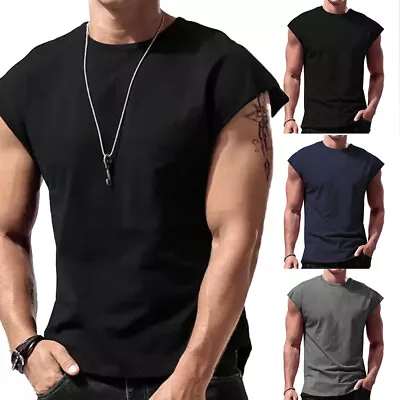 Buy Men Sleeveless Workout Sport Tank Tops Gym Fitness Running Muscle Vest T-Shirts • 7.99£
