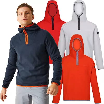 Buy Regatta Mens Kathan Half Zip Hooded Fleece Jacket • 19.90£