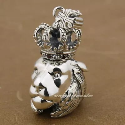 Buy Crown Guardians King Lion 925 Sterling Silver Pendant Biker Jewellery 8B002B • 62.40£