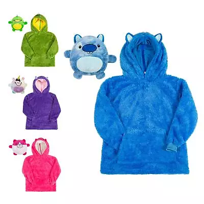 Buy Oversized Kids Blanket Hoodie Cosy Animal Snuggle Blanket For Girls And Boys • 11.99£
