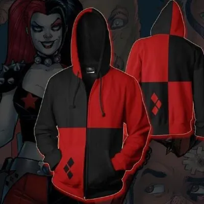 Buy Suicide Squad Harley Quinn Hoodie Print Cosplay Costume Sweatshirt Coat Jacket • 22.79£