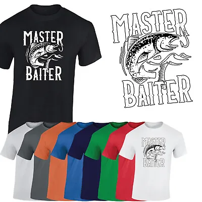 Buy Master Baiter Funny Mens T-Shirt Fish Novelty Jokes Fishing Gift Tshirt • 8.99£