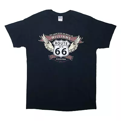 Buy GILDAN Route 66 Arizona USA T-Shirt Black Short Sleeve Mens L • 9.99£
