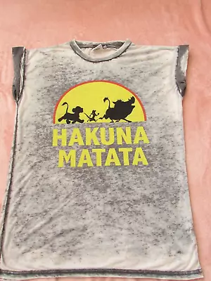 Buy Atmosphere Lion King Hakuna Matata Grey T-shirt Size 10 • 2.99£