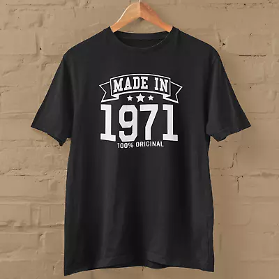 Buy MADE IN 1971 T-SHIRT (1970s Birthday 70s Gift Dad Mom Present Celebration Party) • 14.99£