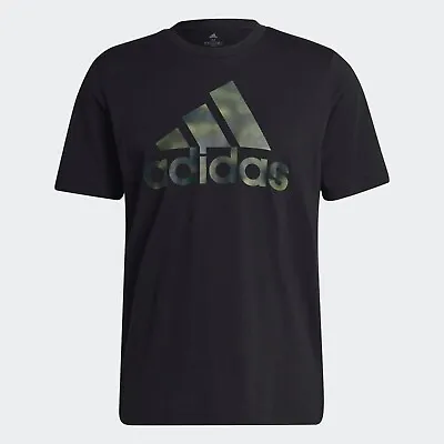 Buy Adidas Essentials Camo Print Tee Mens - 100% Cotton T-Shirt - Black - Large • 15.99£