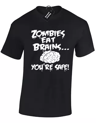 Buy Zombies Eat Brains Mens T Shirt Funny Dead Design Walking Fan Gift Present S-5xl • 7.99£