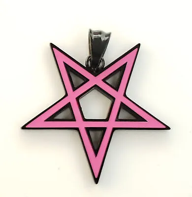 Buy Pentagram Pink Goth Punk Occult Pagan Satanic Ritual Alt Pendant • 19.28£