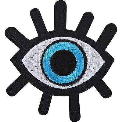 Buy Evil Eye Embroidered Iron / Sew On Patch T Shirt Jeans Black Embroidery Badge • 2.79£
