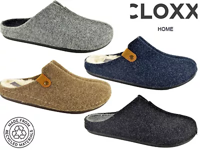 Buy Mens Cloxx Slippers Mules Lightweight Felt Faux Fur Lined Recycled Soft Comfy • 24.99£