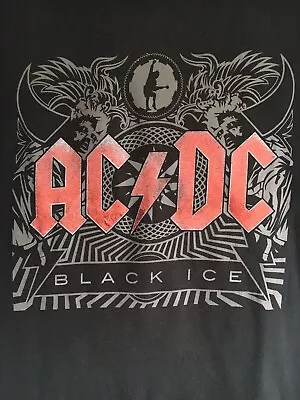 Buy Small 36-38  AC / DC Black Ice + Back Print Black Classic Rock / Metal / Music • 12£