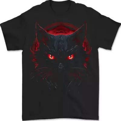 Buy Satanic Cat Evil Halloween Mens T-Shirt 100% Cotton • 8.49£